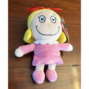 New Ruz Dr Seuss Cindy Lou Who 8" Pink Red Bow Soft Plush Doll Toy Small Grinch‎